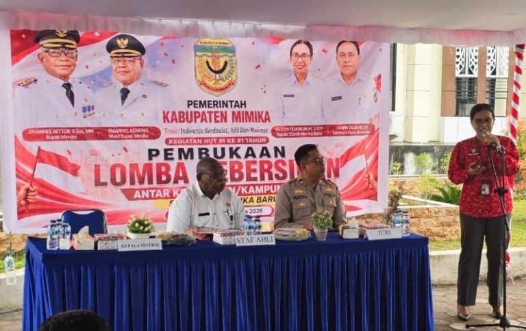 Distrik Mimika Baru Gelar Lomba Kebersihan Antar Kelurahan dan Kampung, Semarakkan Sambutan HUT Ke-81 Kemerdekaan RI