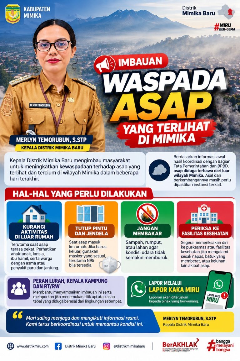 Kadistrik Miru Imbau Warga Waspada Asap yang Terlihat di Mimika